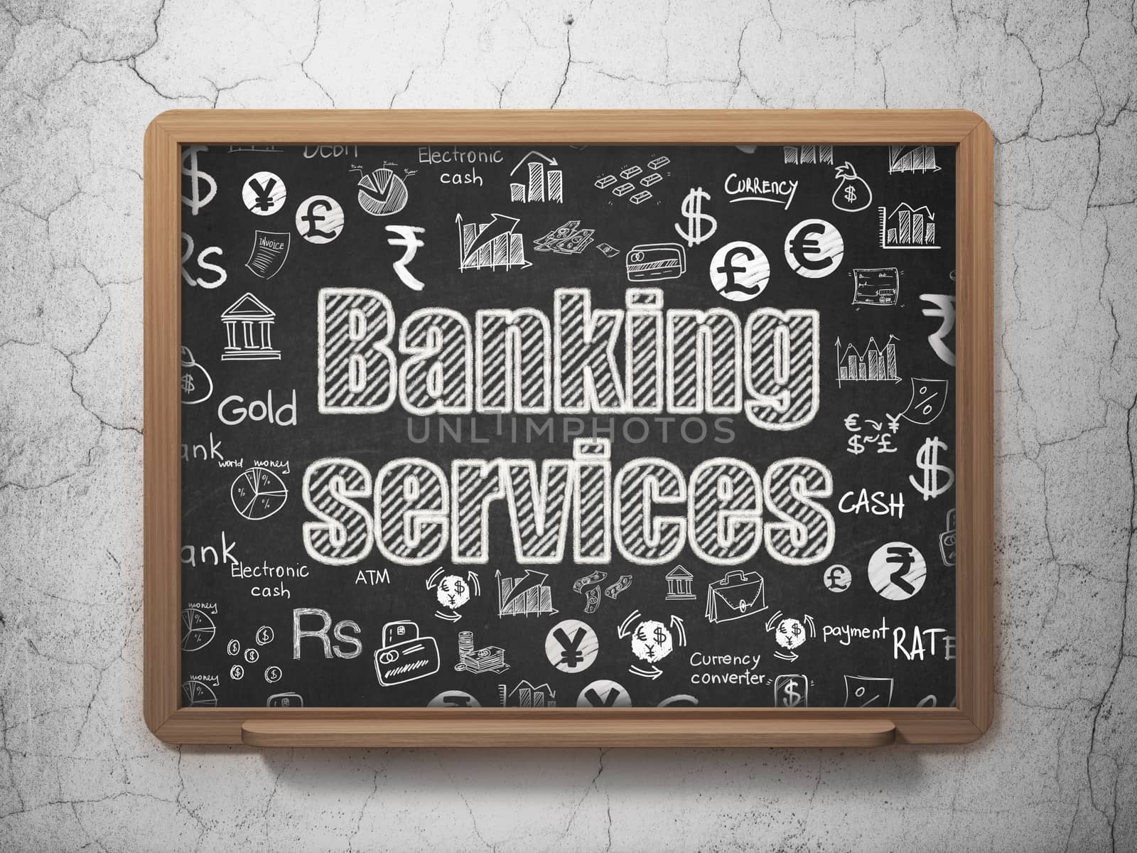 Money concept: Banking Services on School board background by maxkabakov