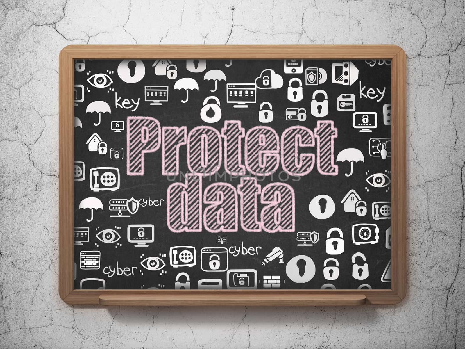 Safety concept: Protect Data on School board background by maxkabakov