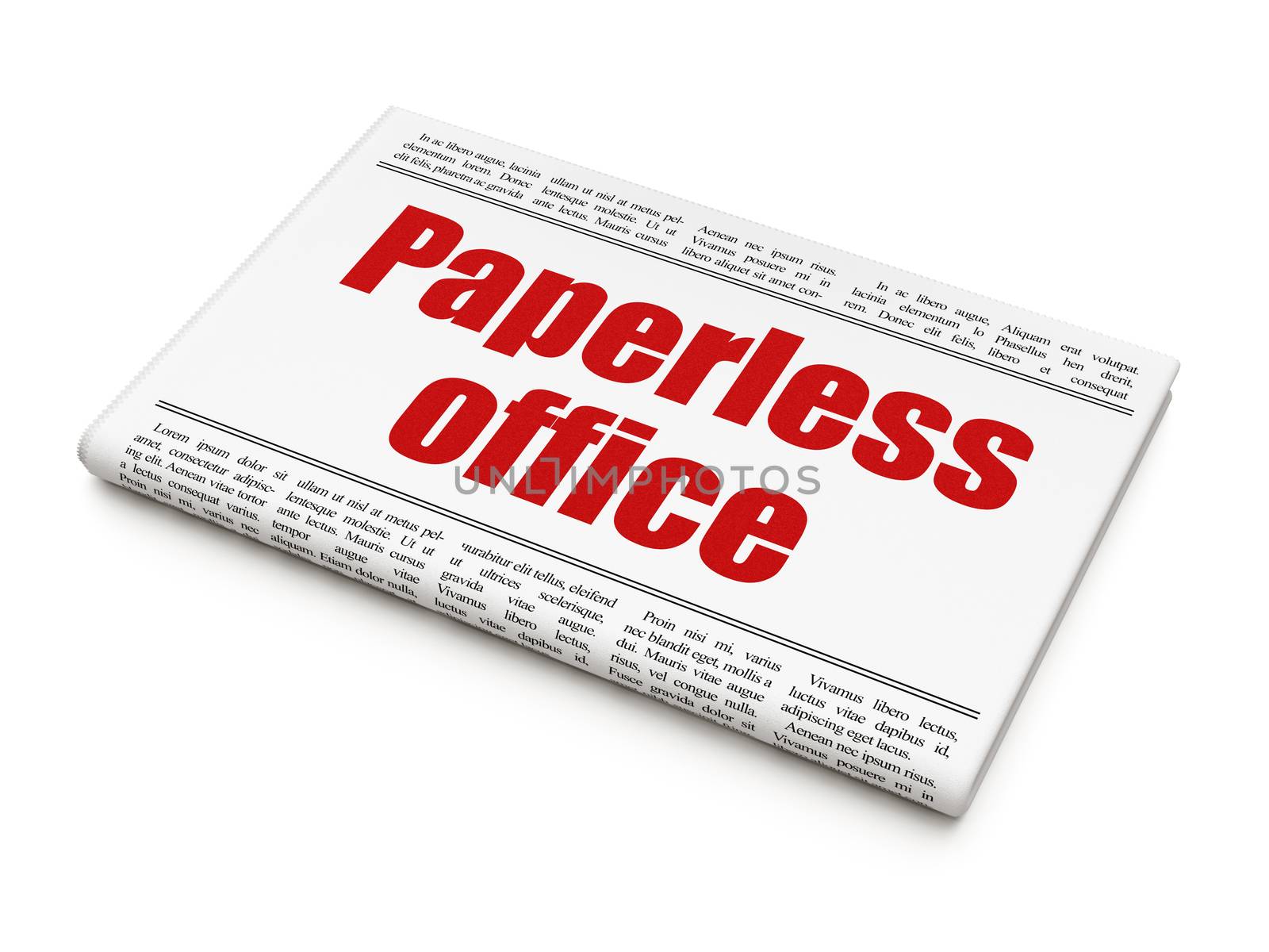 Finance concept: newspaper headline Paperless Office by maxkabakov