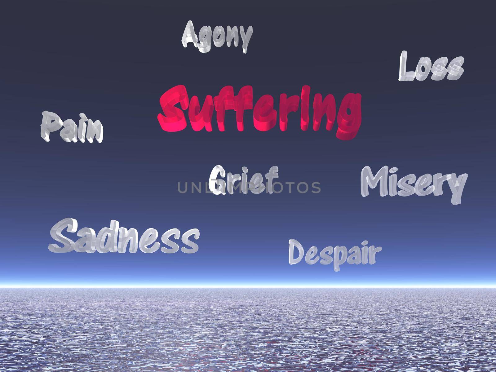 Stress word cloud concept - 3d render by mariephotos