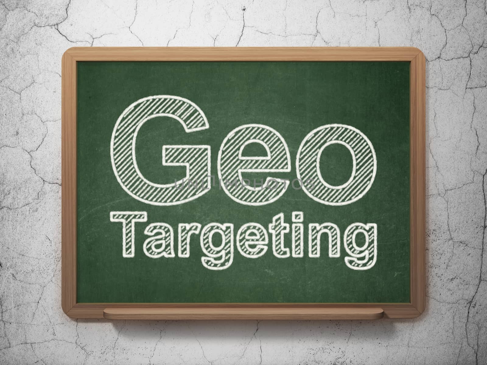 Business concept: Geo Targeting on chalkboard background by maxkabakov