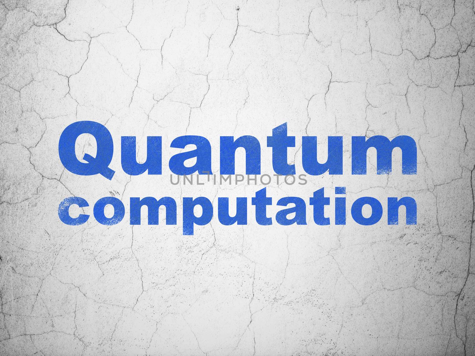 Science concept: Quantum Computation on wall background by maxkabakov