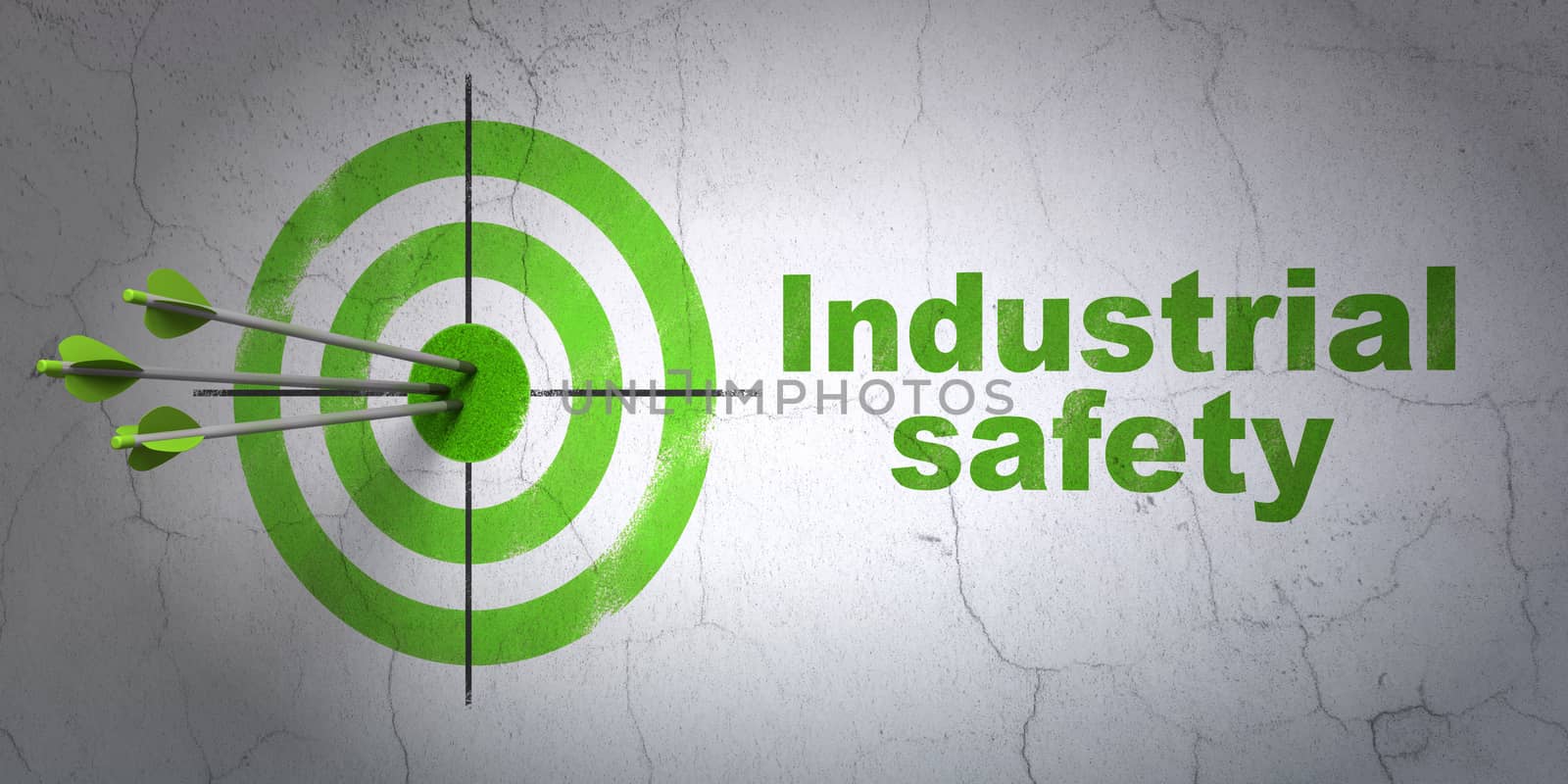 Construction concept: target and Industrial Safety on wall background by maxkabakov