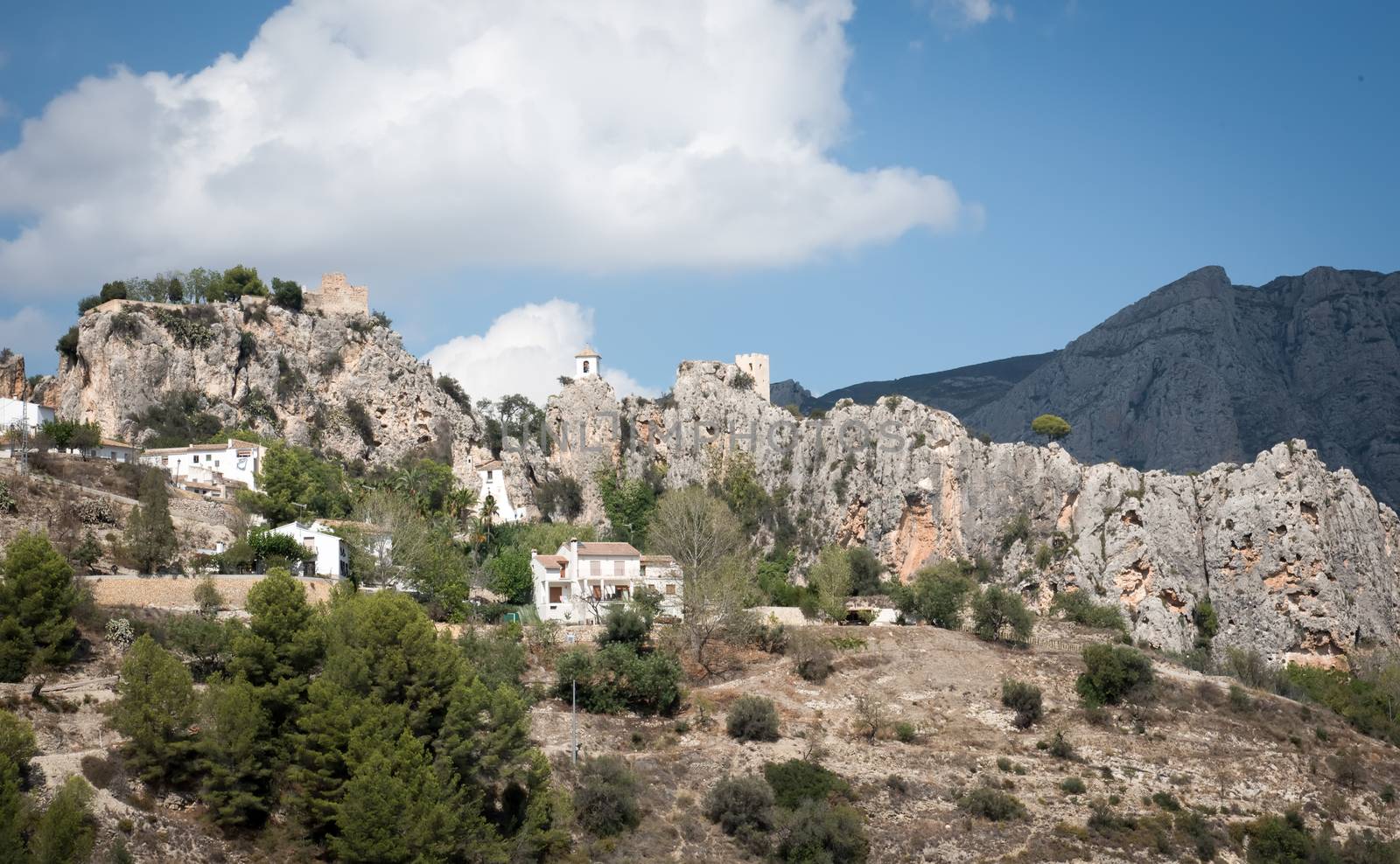 View of the small Village and castle  . Spain . by LarisaP