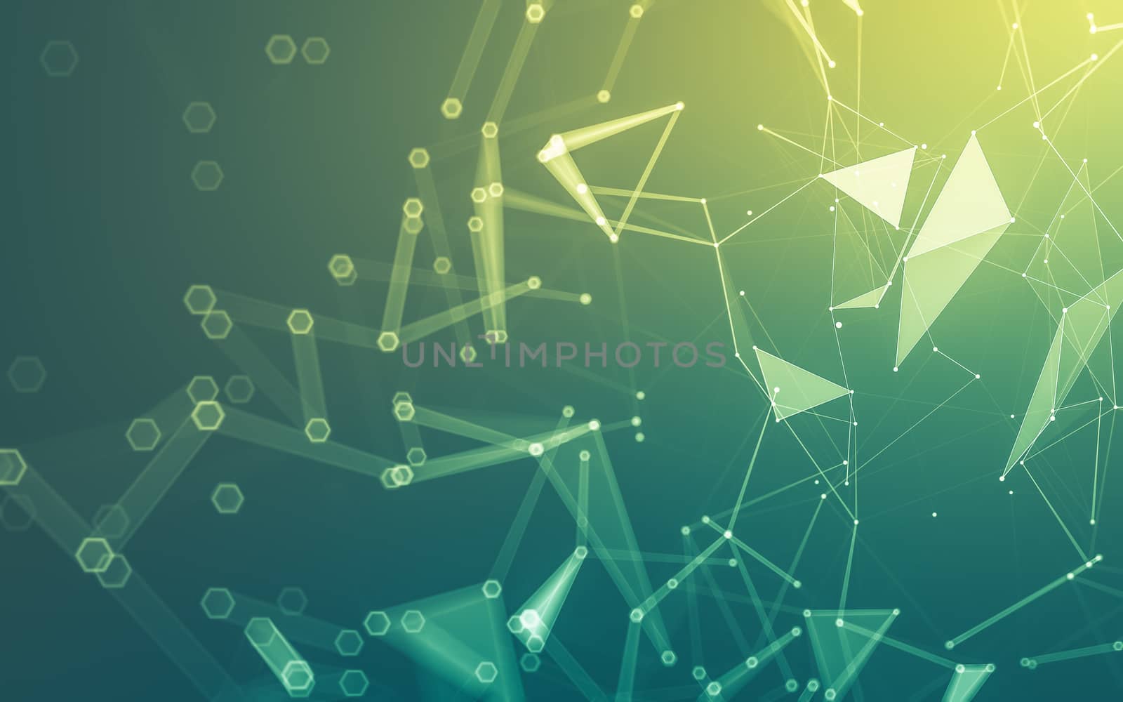 Abstract polygonal space low poly dark background with connecting dots and lines. Connection structure. 3d rendering