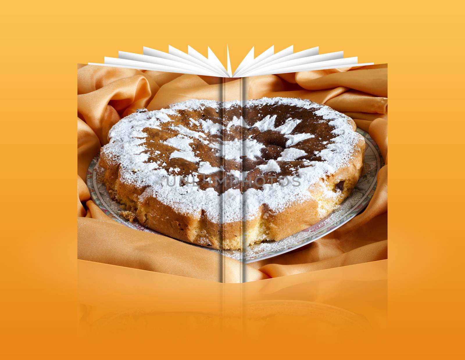 a book of an orange homemade cake 