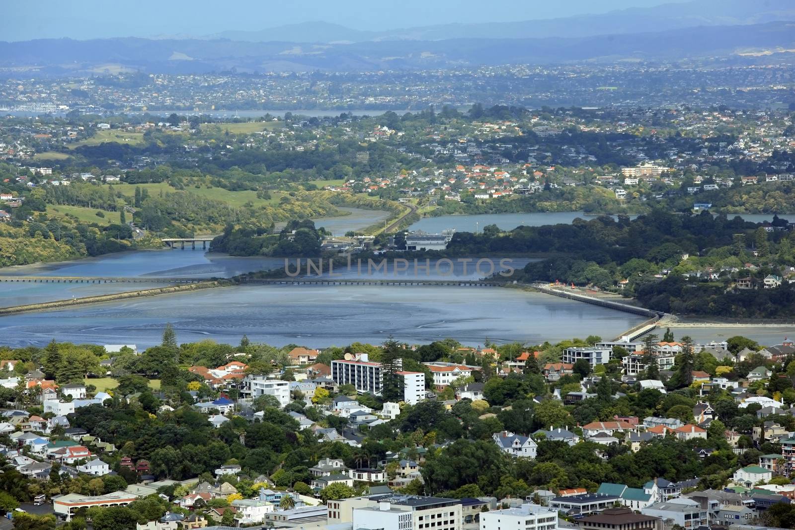 Top view of the Auckland suburb of New Zealand
