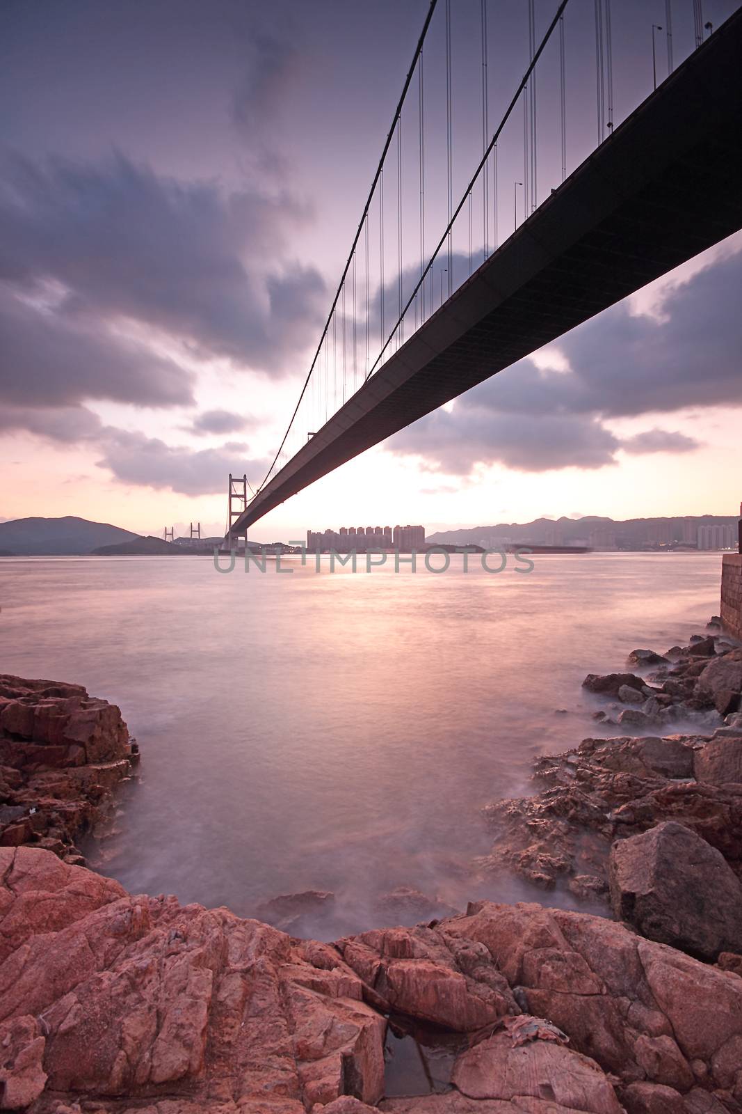 Tsing ma bridge sunset,Hongkong