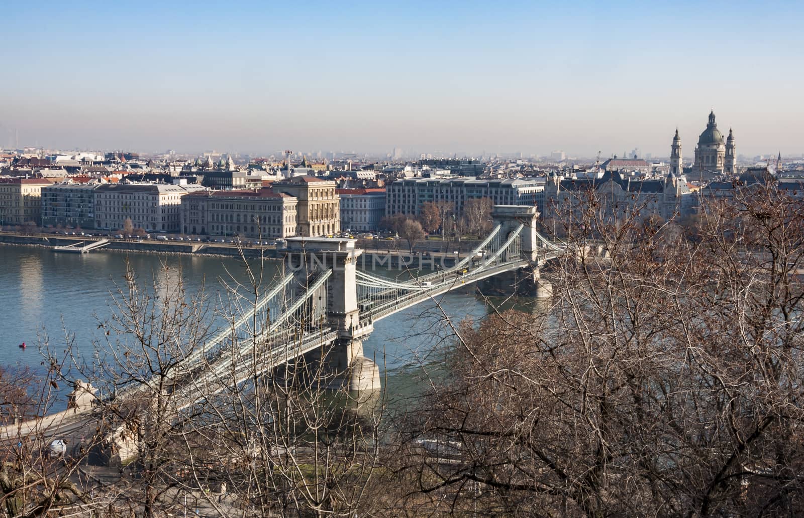 panoramic view of the Danube River and the city of Budapest, Hungary