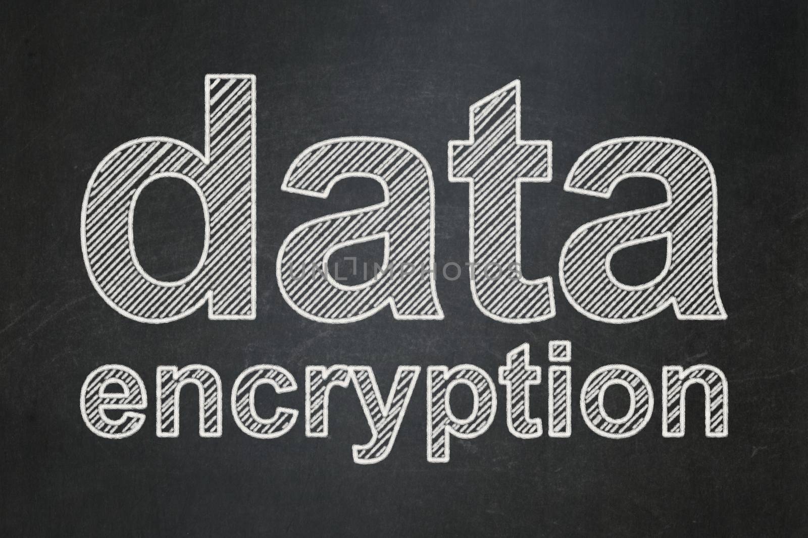 Safety concept: Data Encryption on chalkboard background by maxkabakov