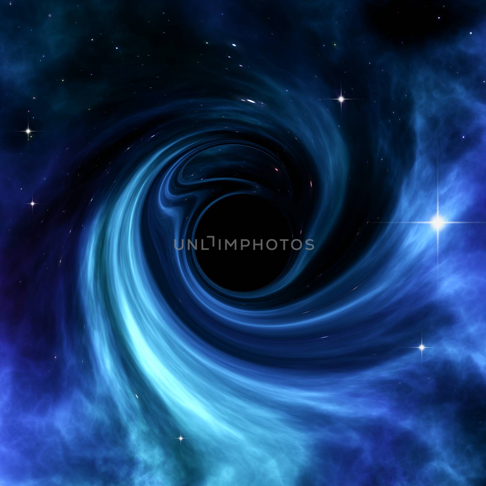 a black hole with blue nebula by magann