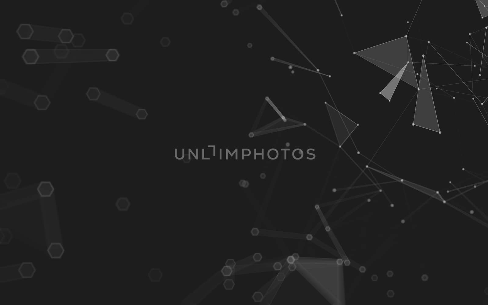 Abstract polygonal space low poly dark background with connecting dots and lines. Connection structure. 3d rendering