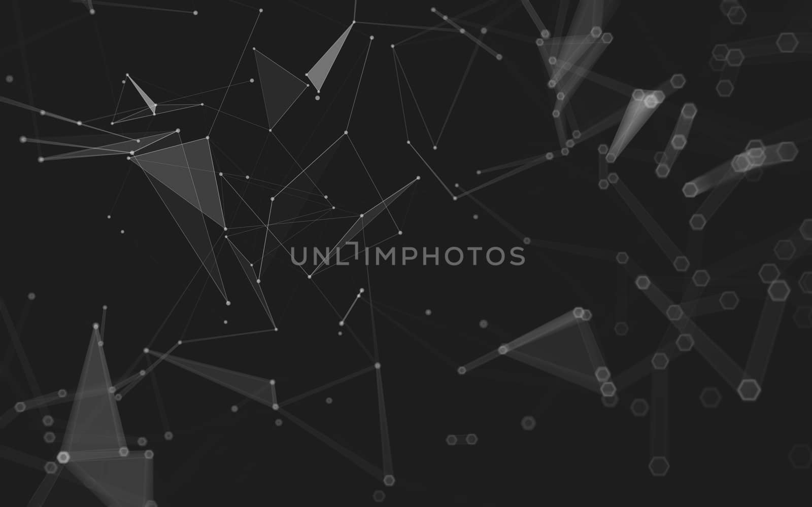 Abstract polygonal space low poly dark background with connecting dots and lines. Connection structure. 3d rendering