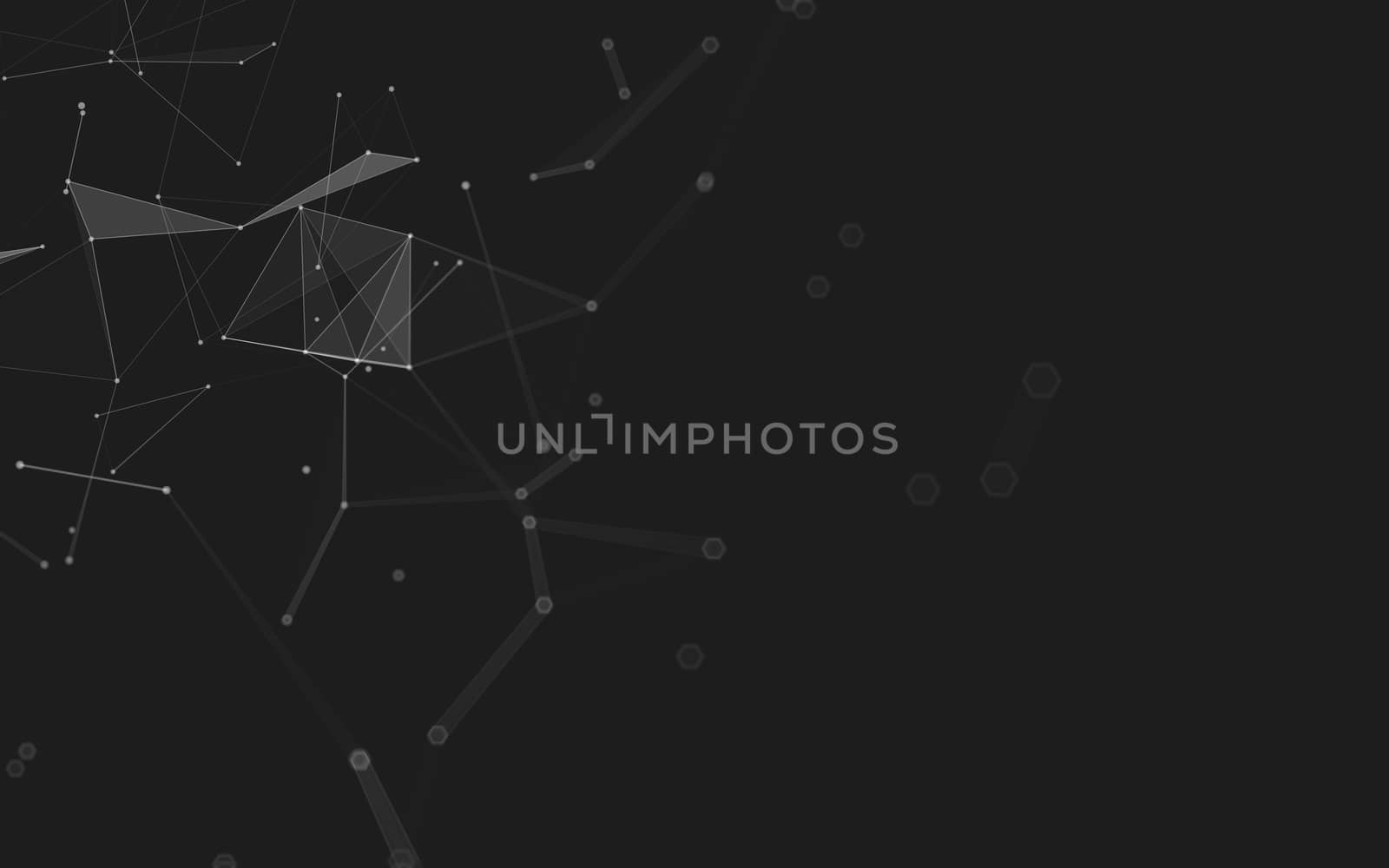 Abstract polygonal space low poly dark background with connecting dots and lines. Connection structure. 3d rendering