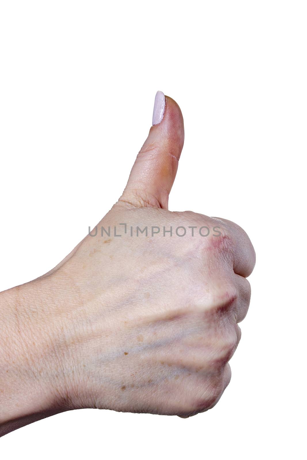 Female hand with thumbs up positive gesture by VIPDesignUSA