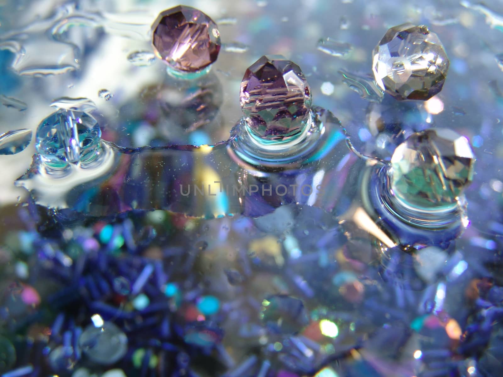 Background with shiny crystal glass beads by elena_vz