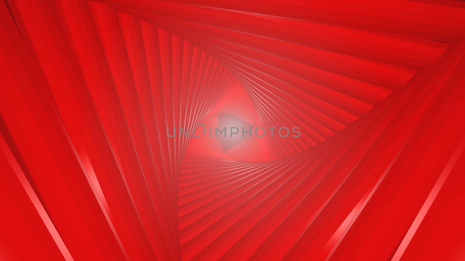 Futuristic tunnel consisting of twisted triangles. At the end of the flash. 3d rendering