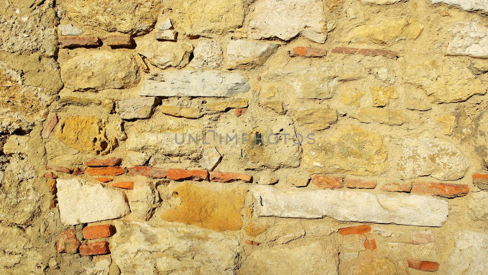 Detail of an old stone wall