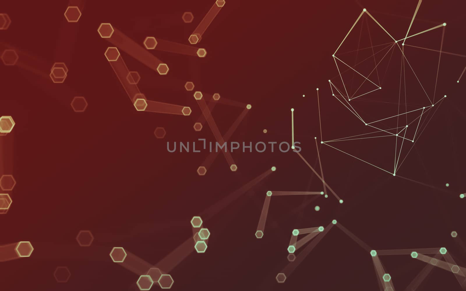 Abstract polygonal space low poly dark background with connecting dots and lines. Connection structure. 3d rendering