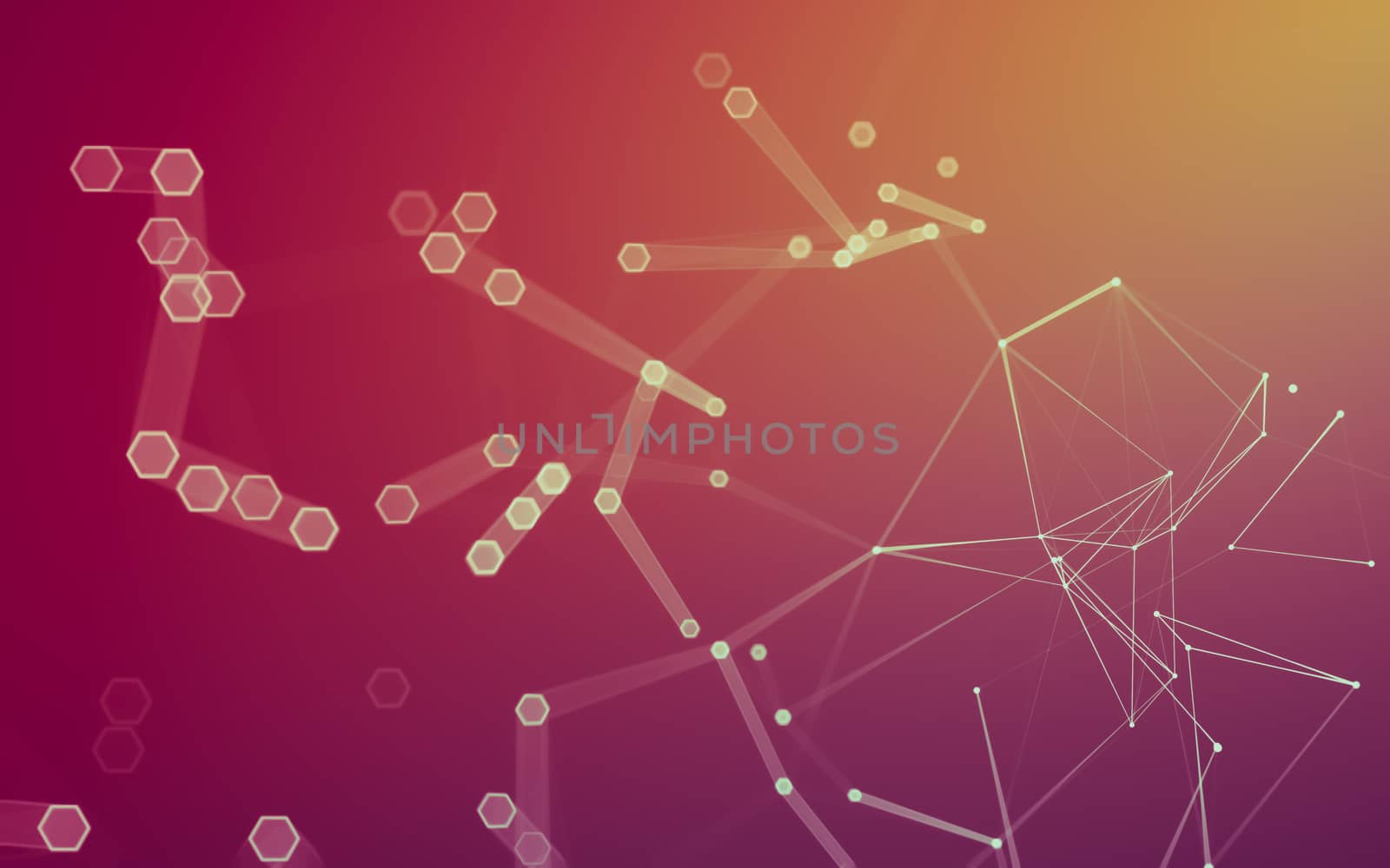 Abstract polygonal space low poly dark background with connecting dots and lines. Connection structure. 3d rendering