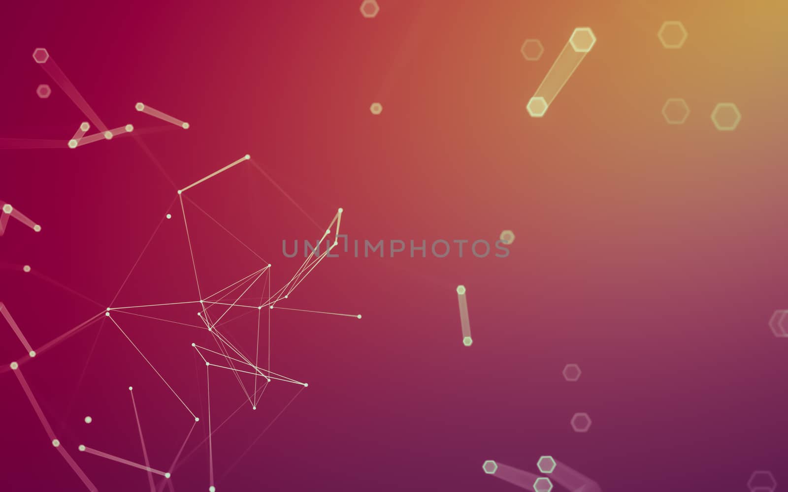 Abstract polygonal space low poly dark background with connecting dots and lines. Connection structure. 3d rendering