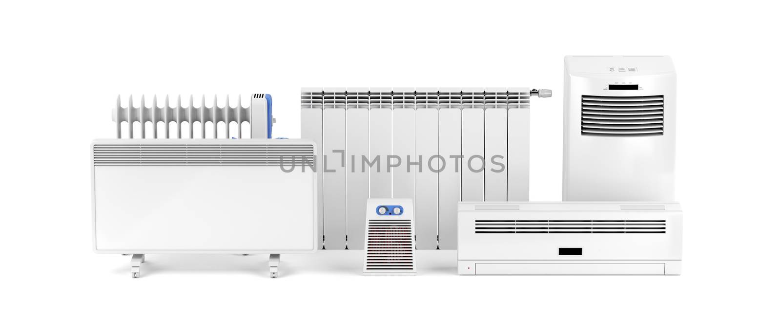 Electric heaters on white by magraphics