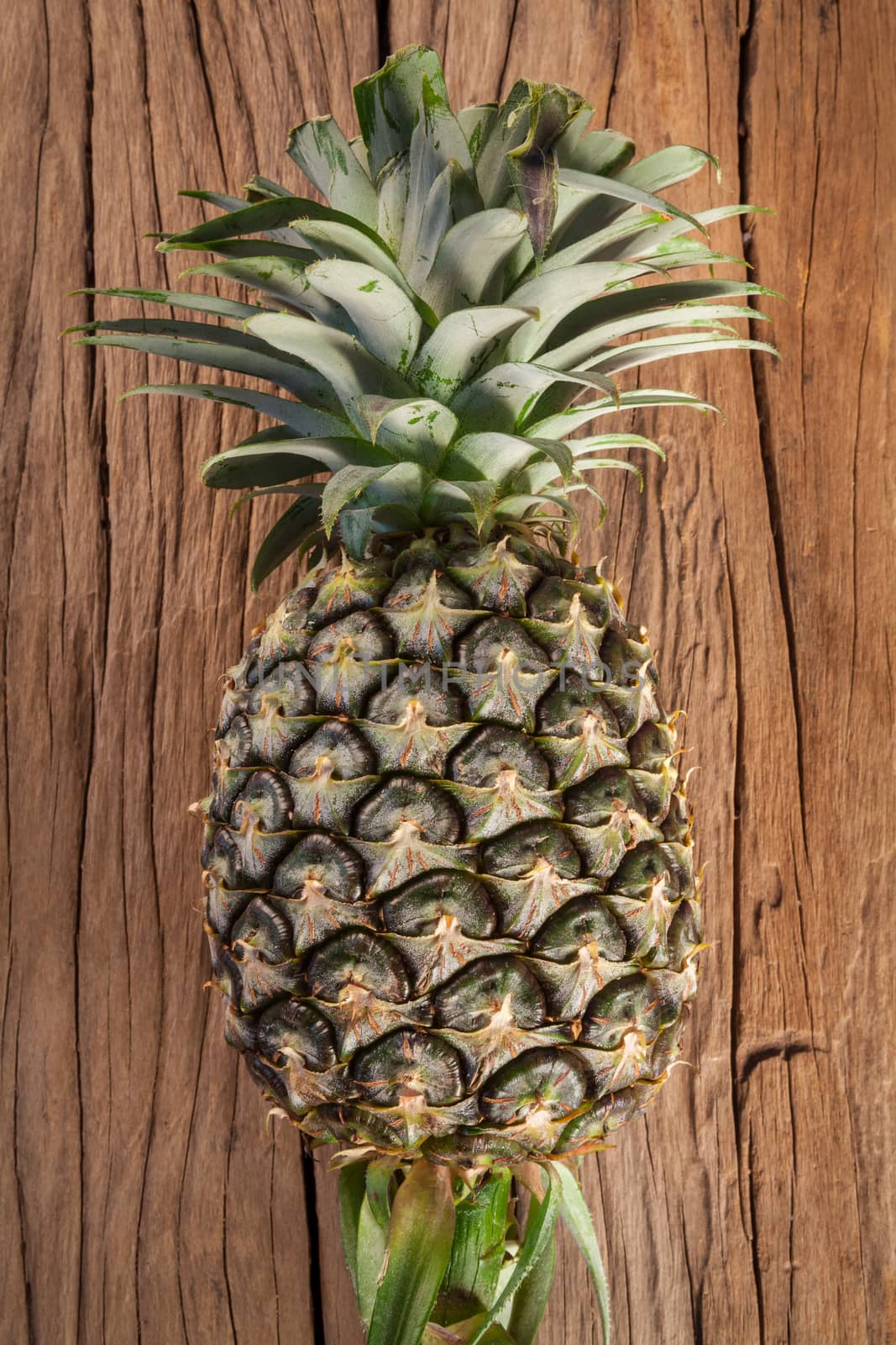 pineapple on the wood by witthaya
