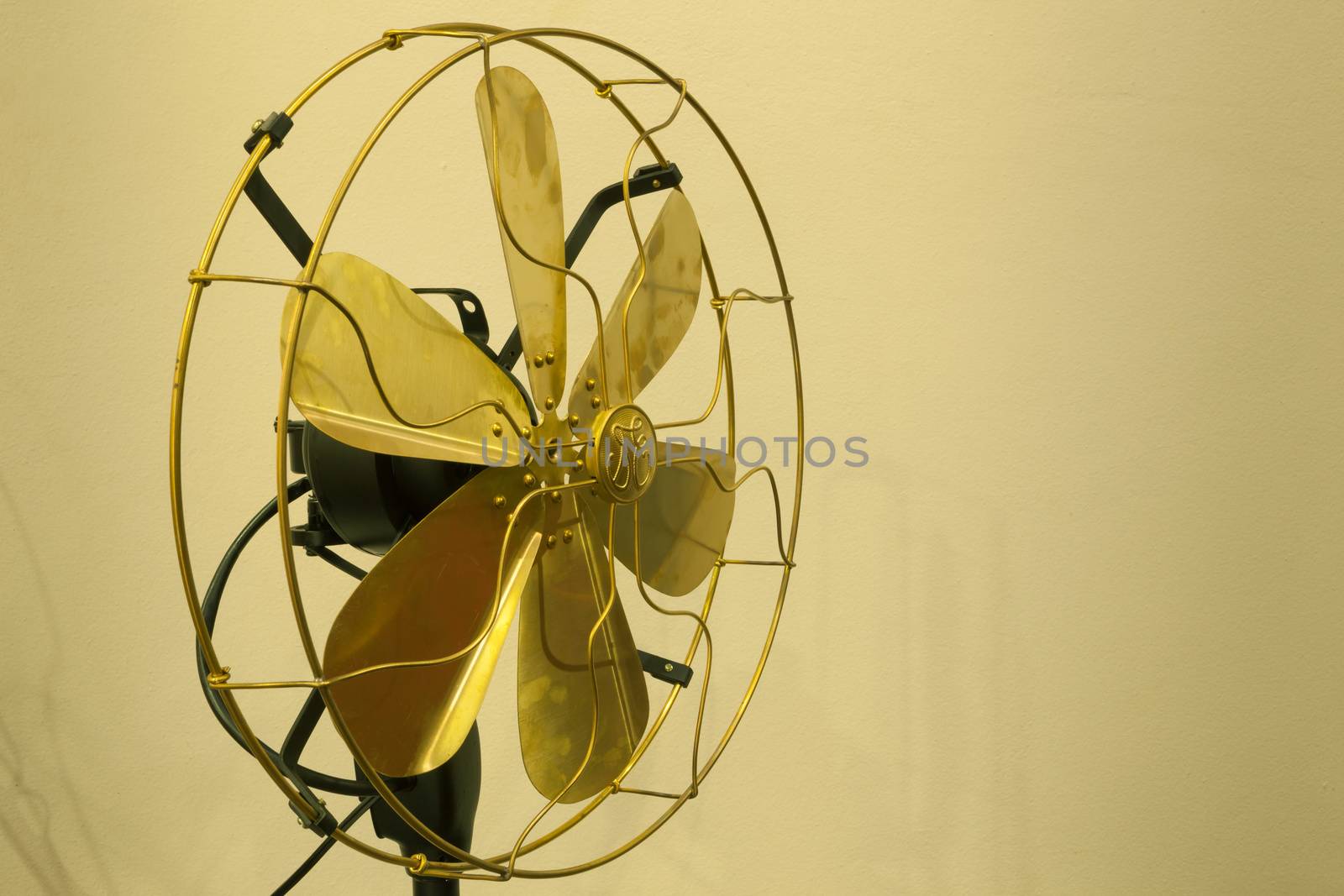 Beautiful vintage gold antique brass fan