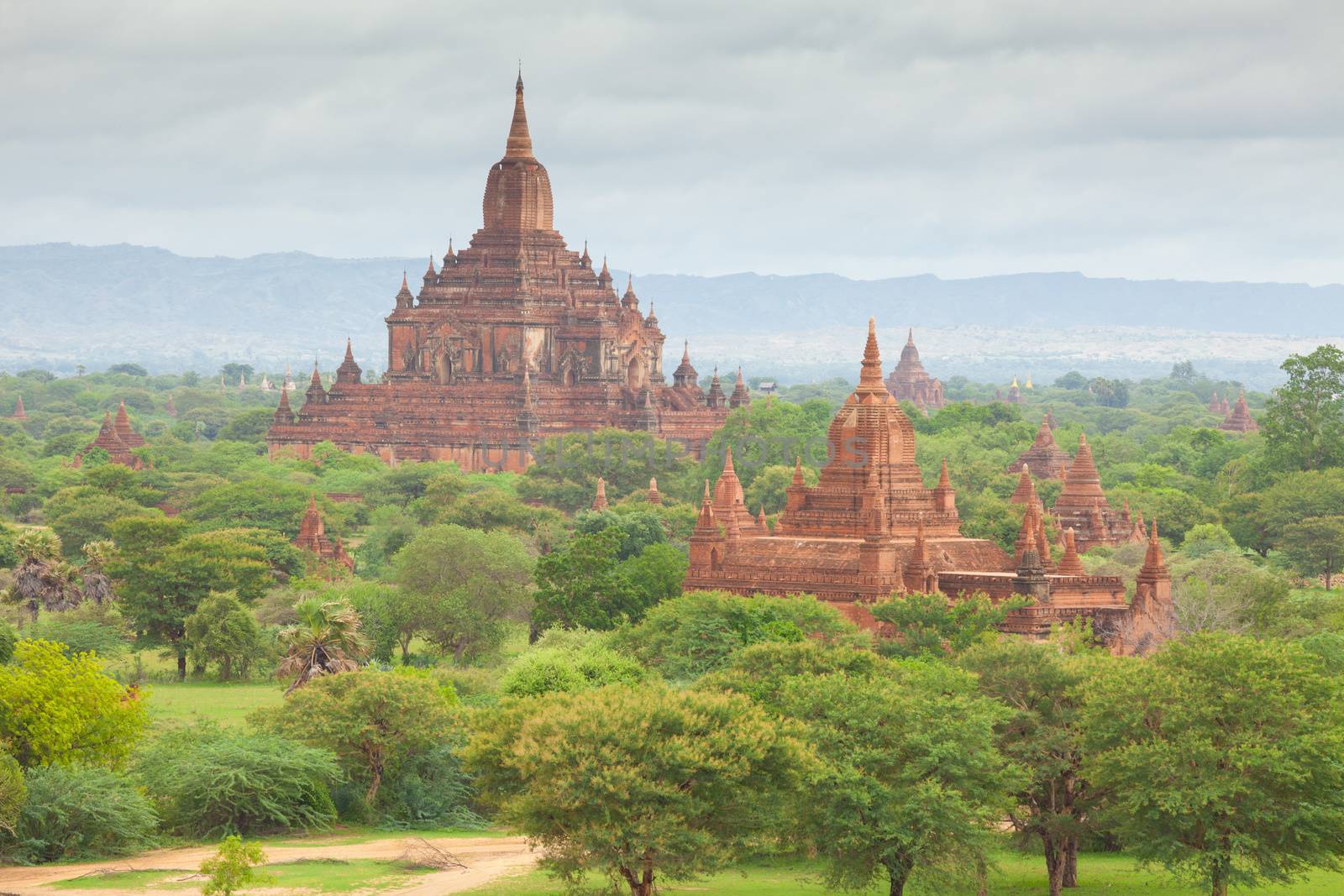 Ancient pagodas in Bagan Mandalay, Myanmar by witthaya