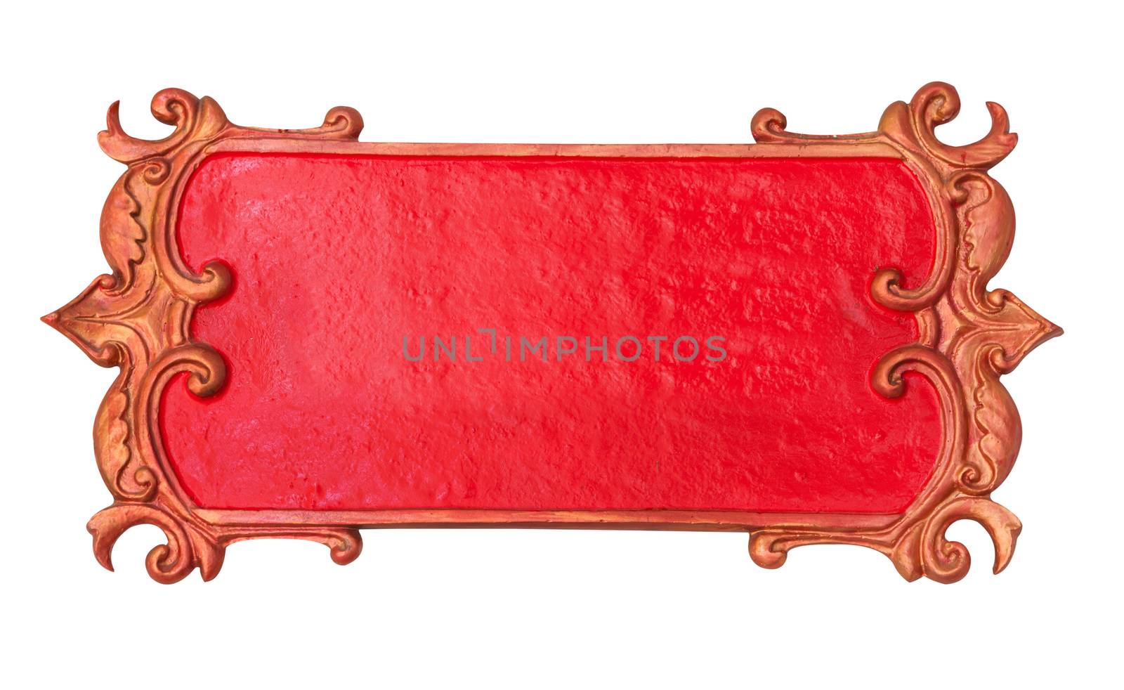 Red metal art frame isolated by witthaya