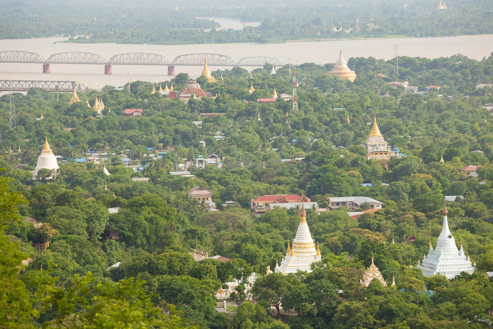 Ancient pagodas in Mandalay city, Myanmar by witthaya