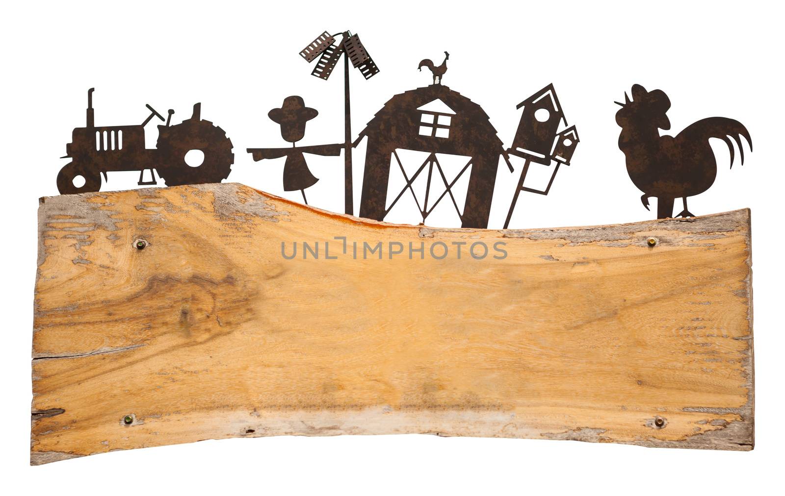 farm wood banner frame isolated by witthaya