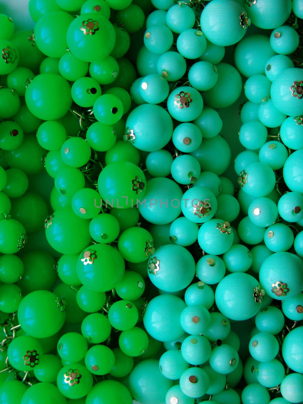 Background with green beads