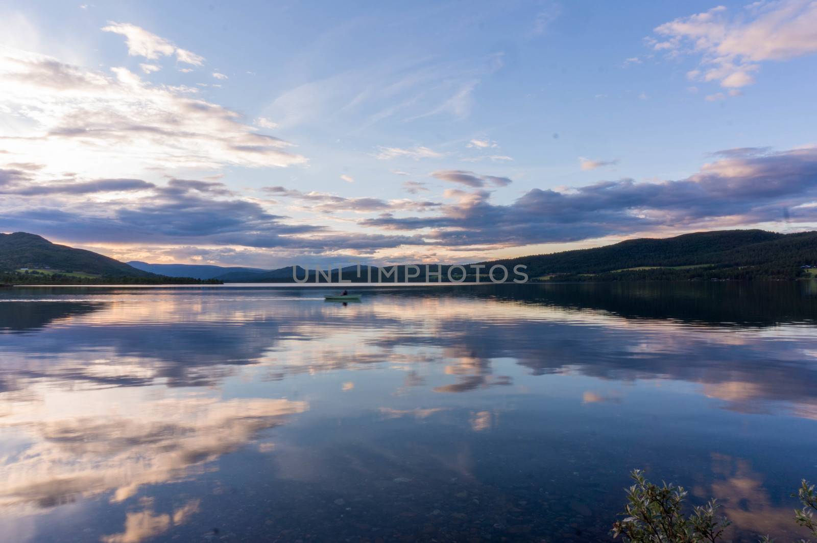 Romantic lake landscape in europe by javax