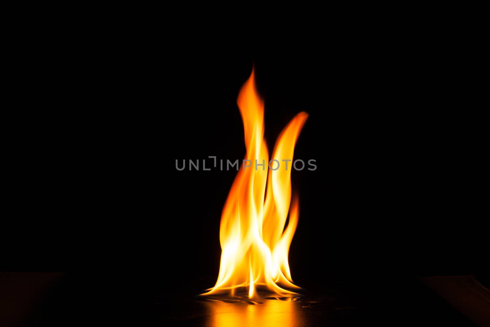 Burning fire flame on black background by nopparats