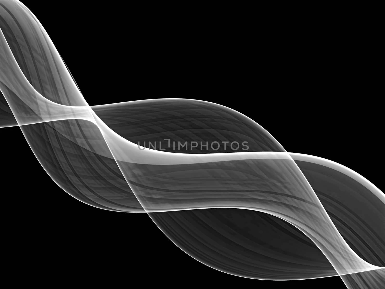 Fractal wave - abstract computer-generated image. Digital art: elegance wave on a dark background. Technology or business backdrop for covers, web design, posters.