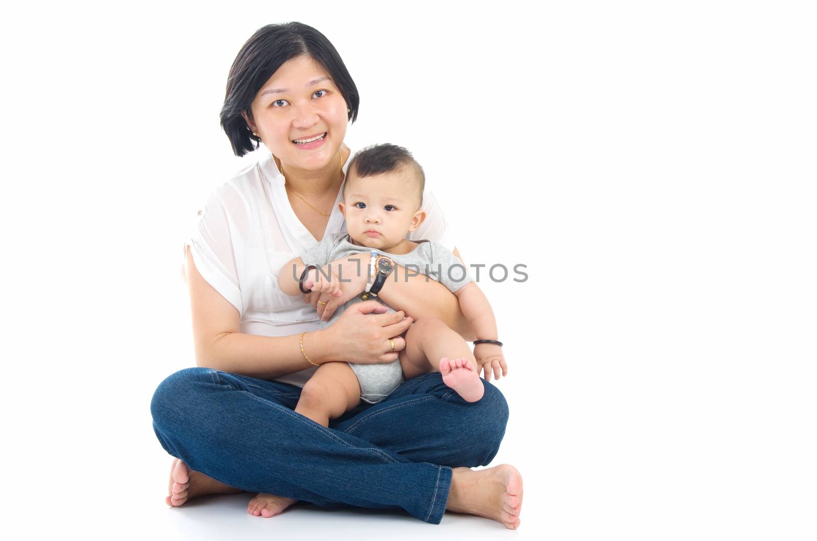 Asian mother with her cute son.