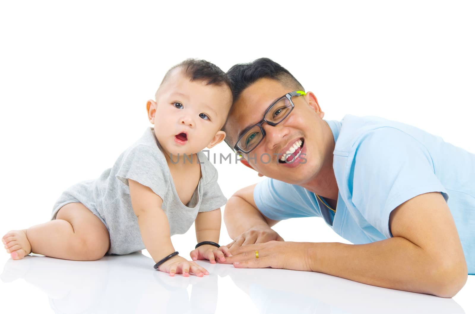 Asian father and son