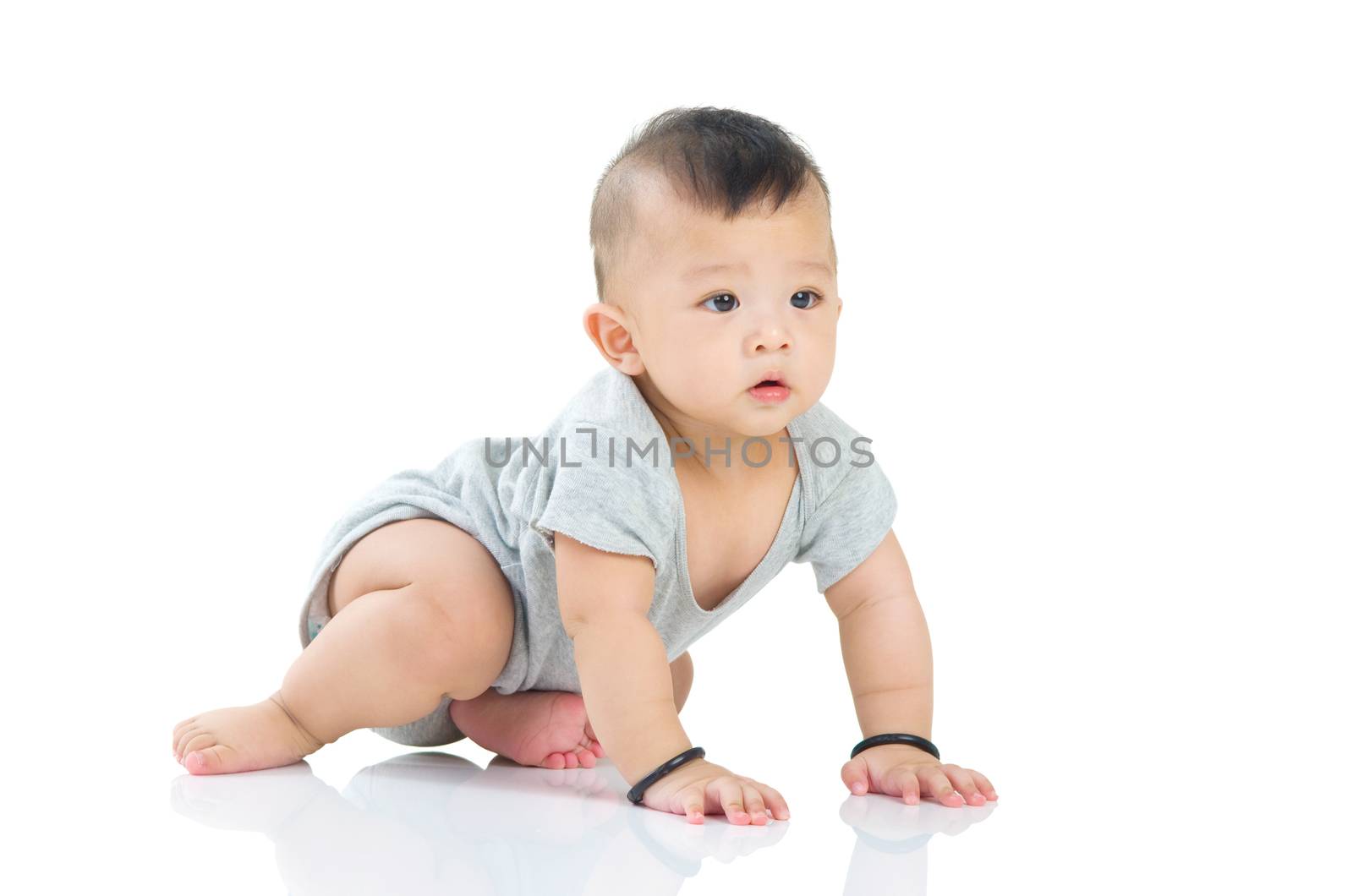 crawling beautiful baby boy