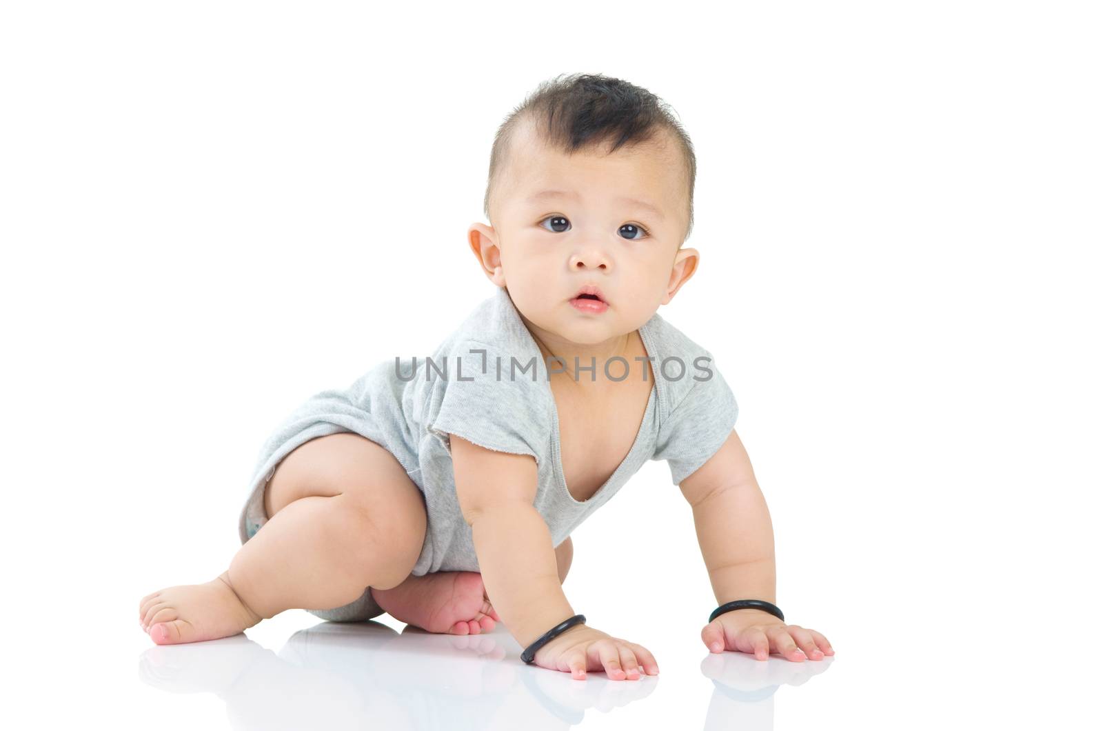 crawling beautiful baby boy