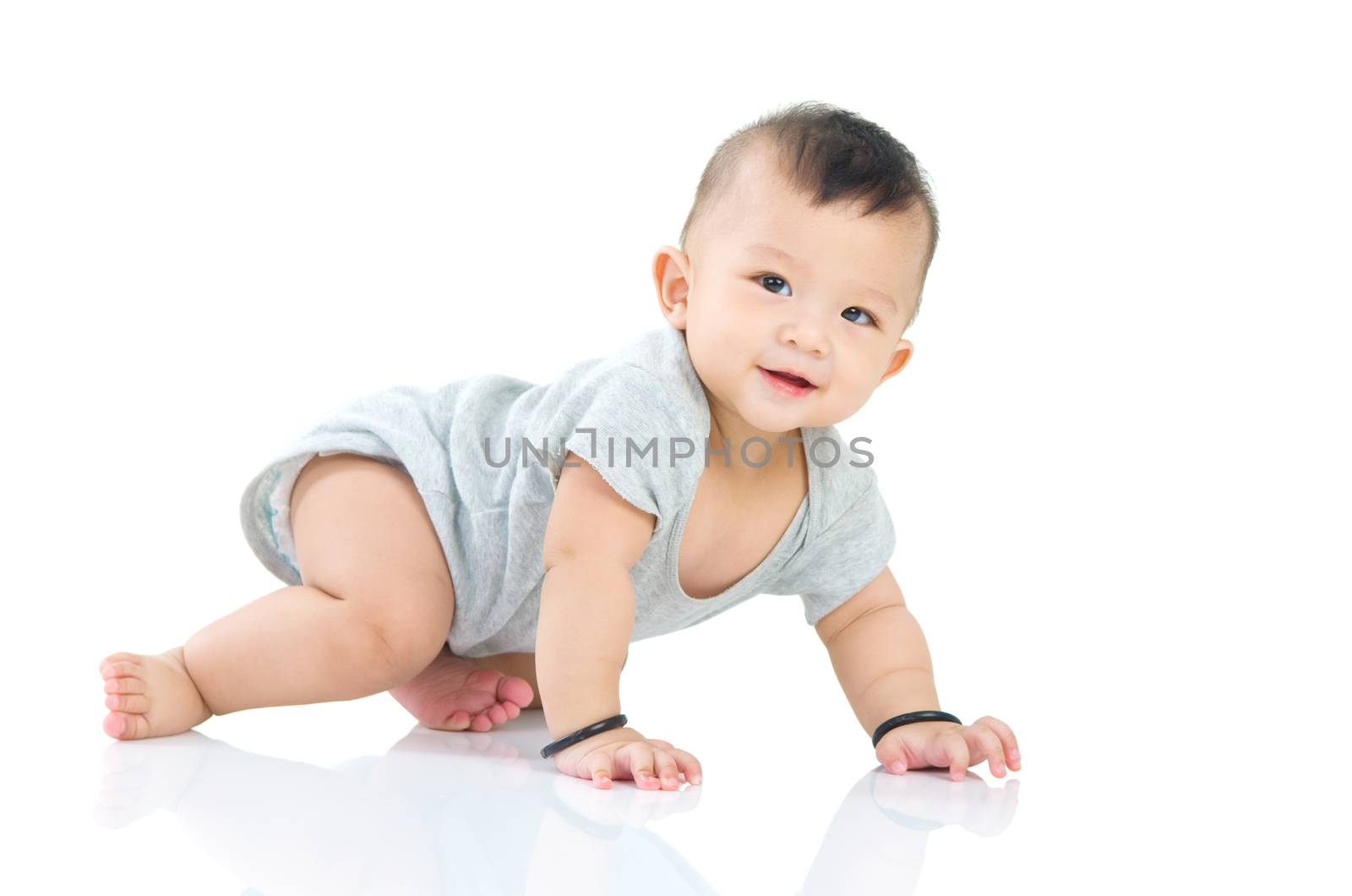 crawling beautiful baby boy