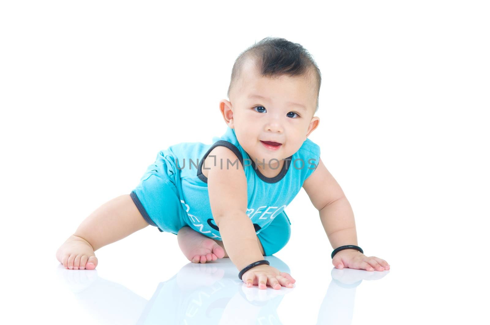 crawling beautiful baby boy