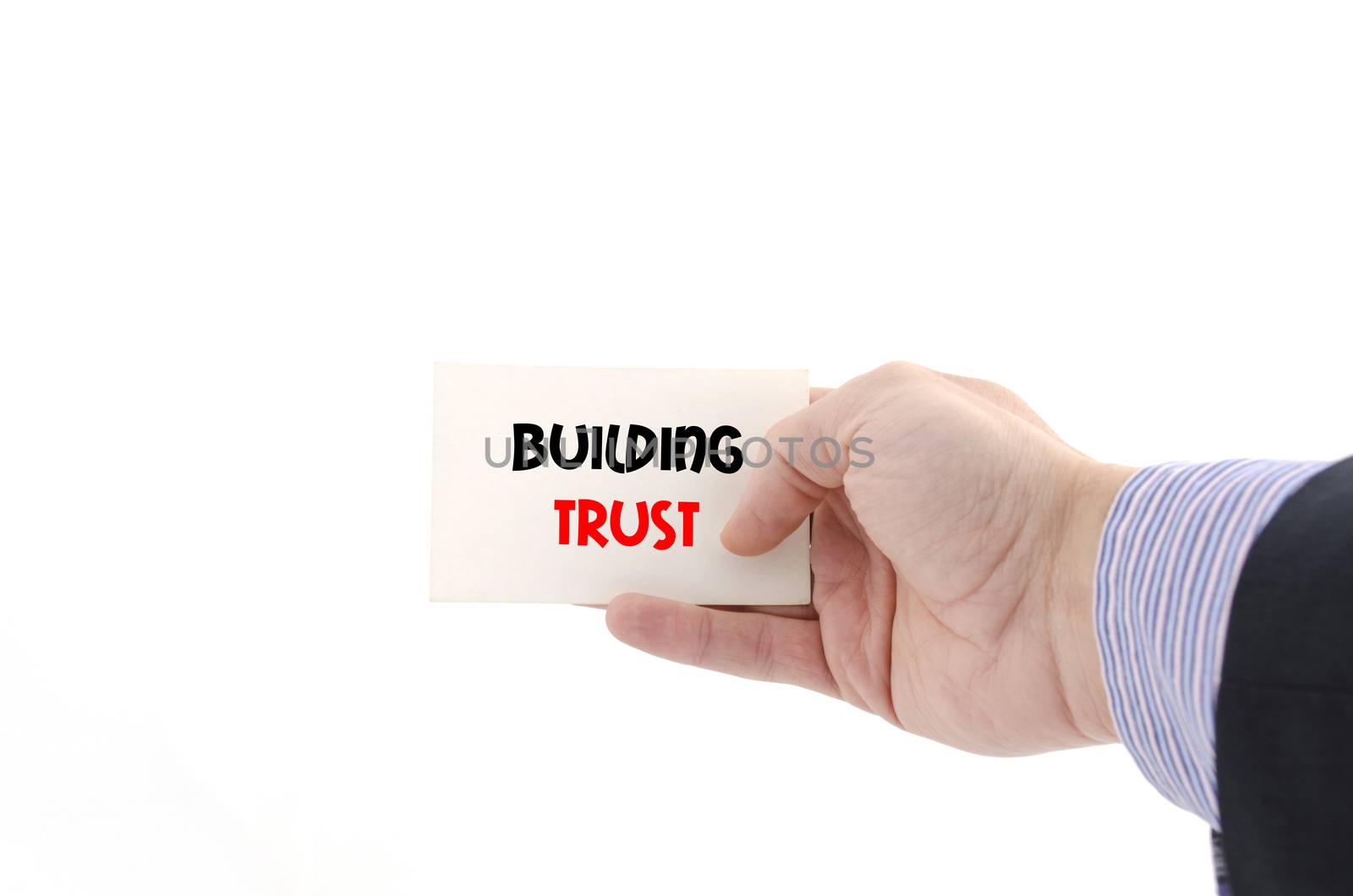 Building trust text concept isolated over white background