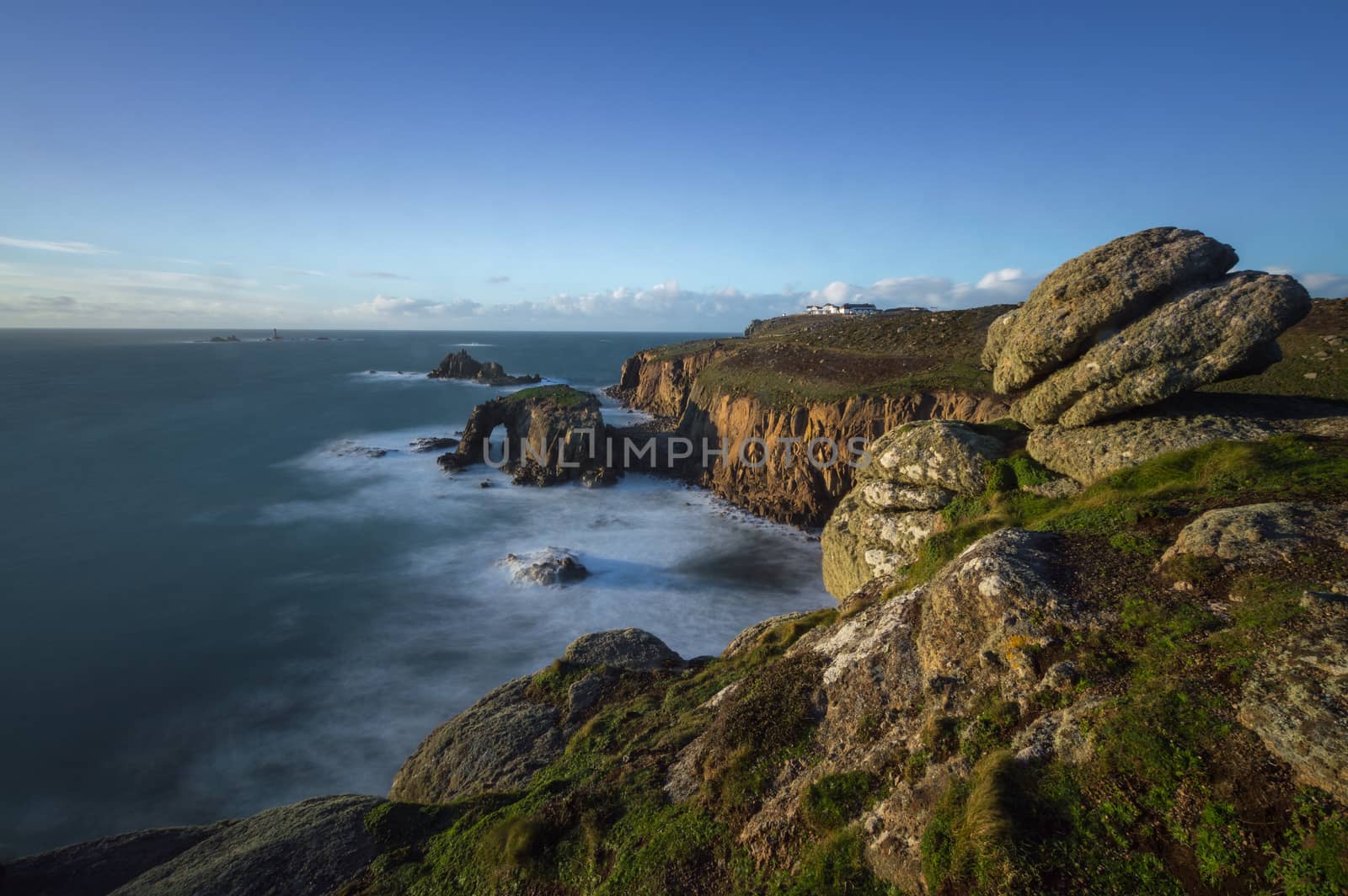 Landscape view of the cliff edge at Sennen, west Cornwall