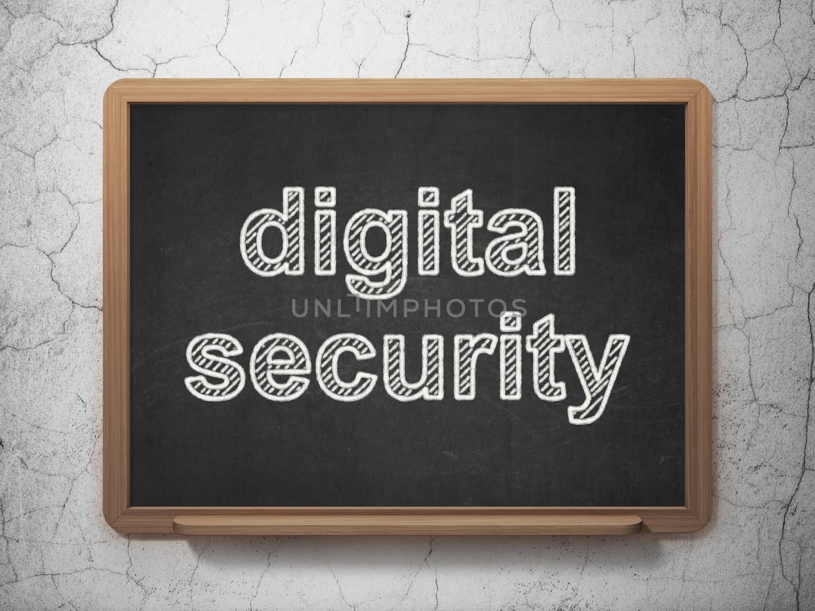 Privacy concept: Digital Security on chalkboard background by maxkabakov