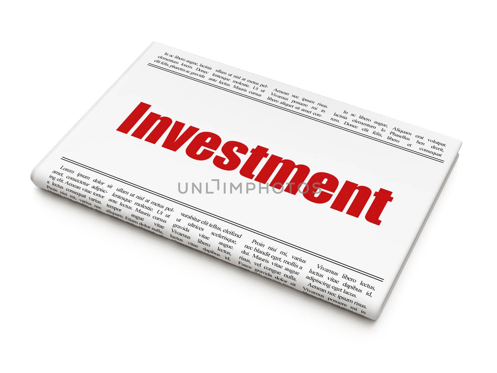 Finance concept: newspaper headline Investment by maxkabakov