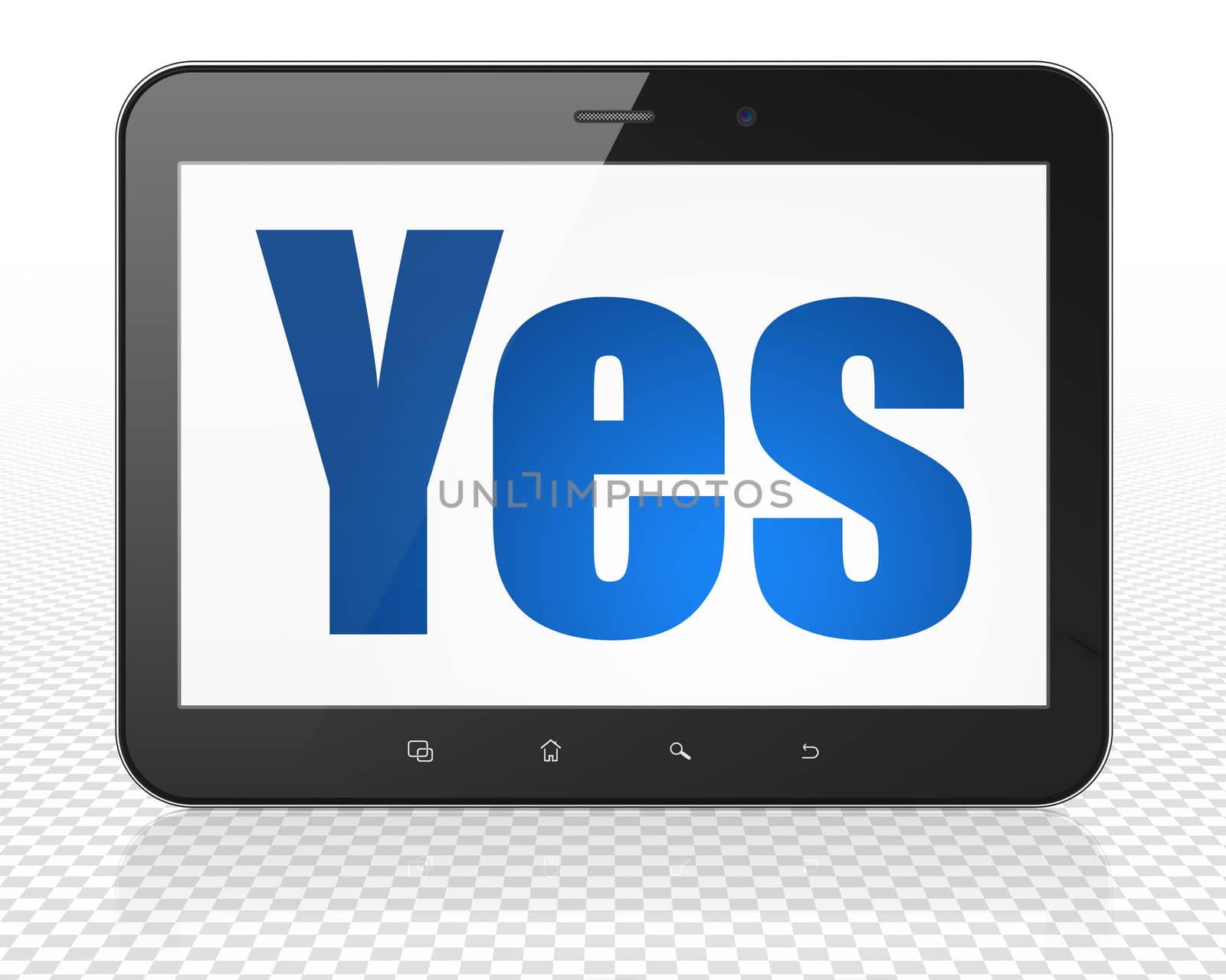 Business concept: Tablet Pc Computer with Yes on display by maxkabakov