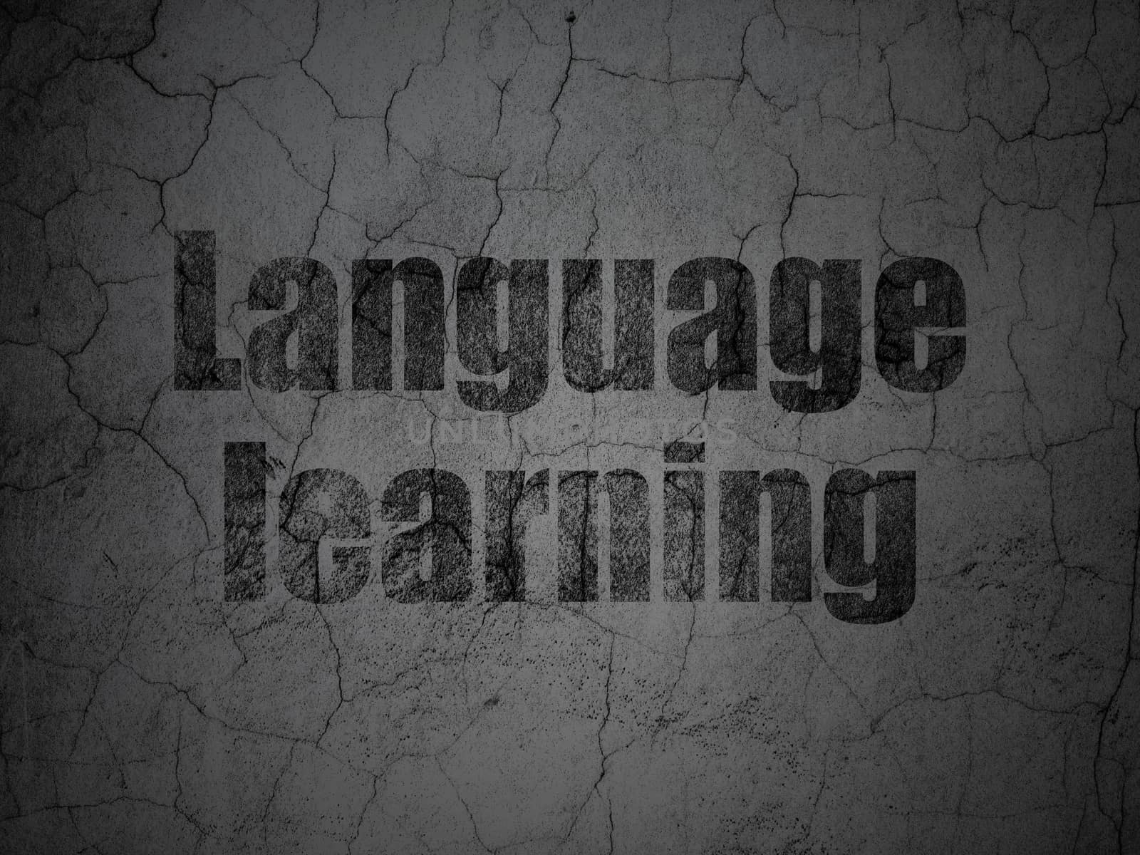 Learning concept: Language Learning on grunge wall background by maxkabakov