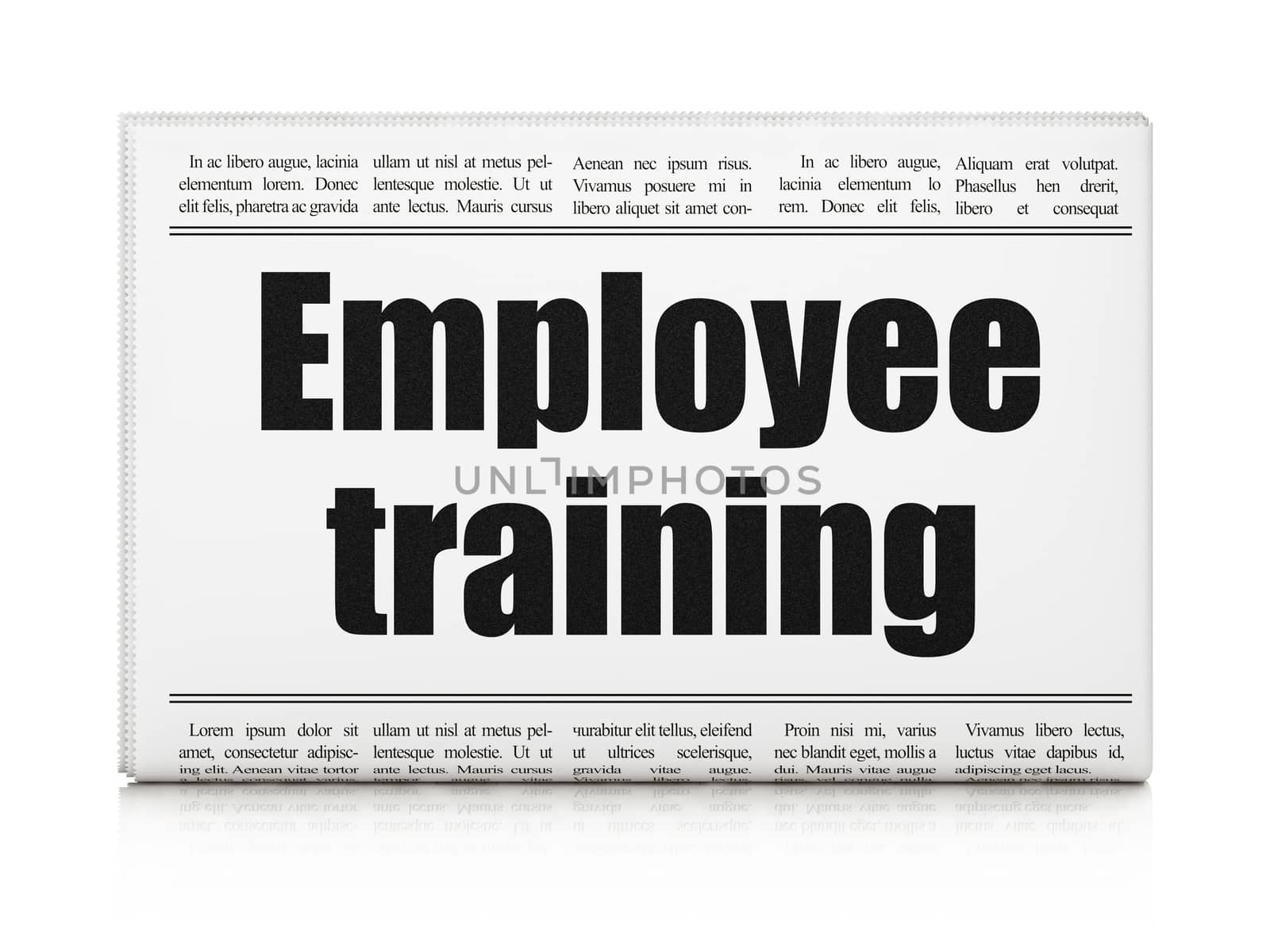 Studying concept: newspaper headline Employee Training by maxkabakov