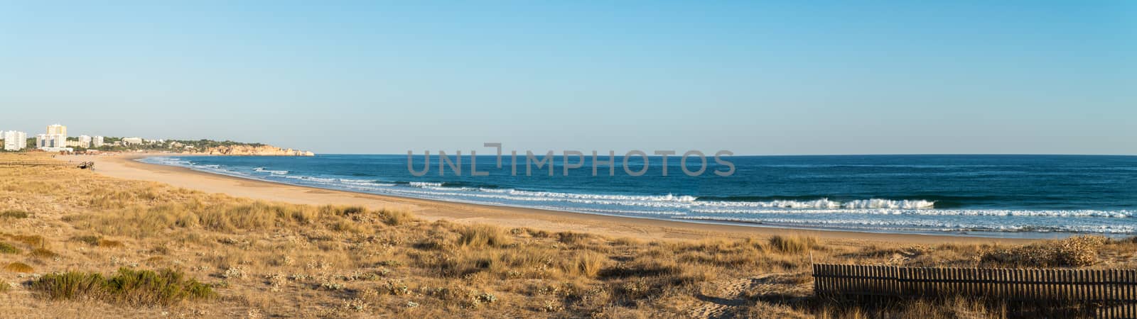 A view of Praia de Alvor in Portimao, Algarve region, Portugal.